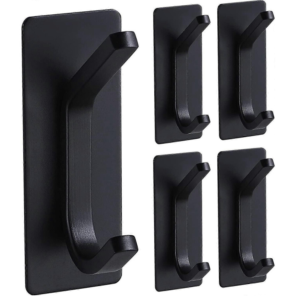 Towel Hooks Stainless Steel Coat Hooks No Drilling Robe Hooks Wall Hooks Black 3132647402200