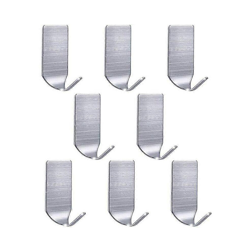 8 Hooks Slender Hook Sticky Hook Towel Hook Clothes Hook Single Hook Stainless Steel Hook Rectangle 3448882280573