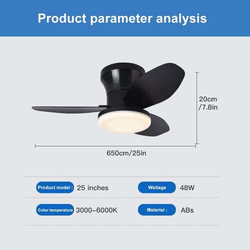 25 Inch Ceiling Fans with Lights and Remote 1