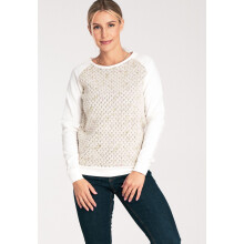 Damesweatshirt uden hætte - moderigtig damesweatshirt - ecru sweatshirt M1046 størrelse S