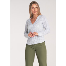 Elegant damebluse - mønstret bluse med et lille mønster - M1047 størrelse XL