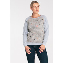 Damesweatshirt uden hætte - moderigtig damesweatshirt - grå sweatshirt M1046 størrelse XS