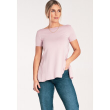 Elegant asymmetrisk bluse - Bluse med flæser - M1051 Lyserød størrelse M