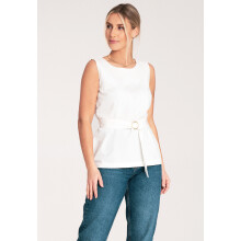 Elegant damebluse - Off-shoulder bluse - ecru bluse M1071 størrelse L