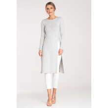 Lang damebluse - Langærmet bluse - grå bluse M1075 størrelse M