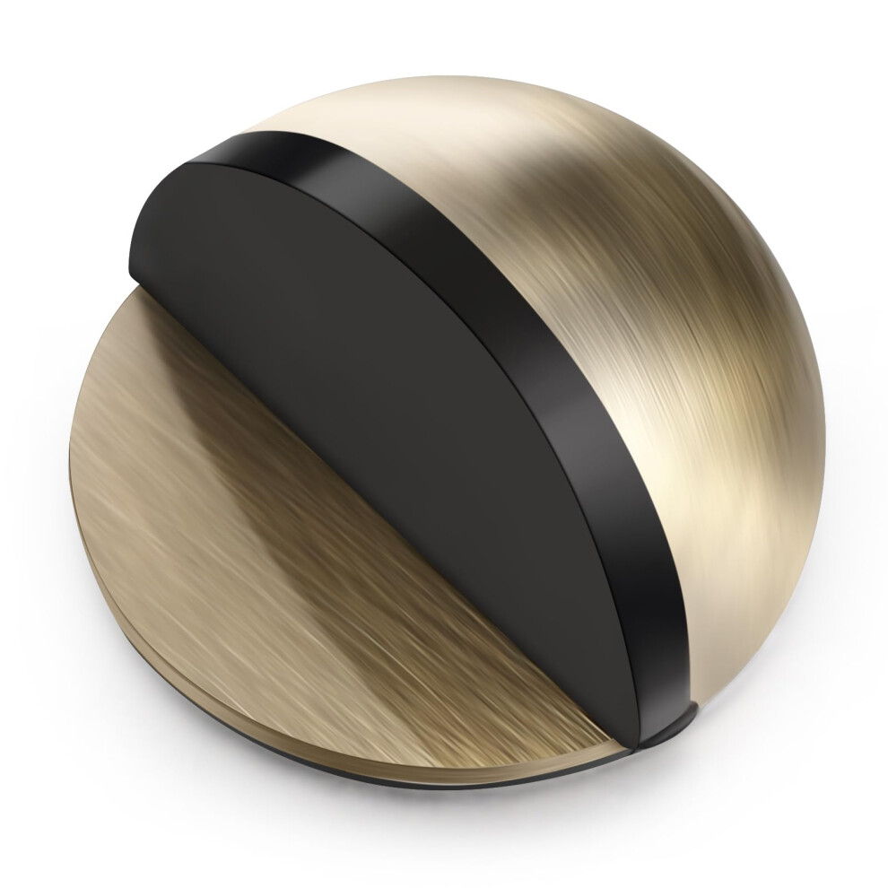 Hotop Self-Adhesive Floor Door Stoppers Oval Stainless Steel Door Stop Mounted Half Moon Wall Protector With Glues For Hard Floor Glass(Bronze Color, 5001332000886