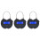 3X   Lock LCD Display  Lock USB Rechargeable Temporary Timer Padlock Travel Electronic Timer Black 2