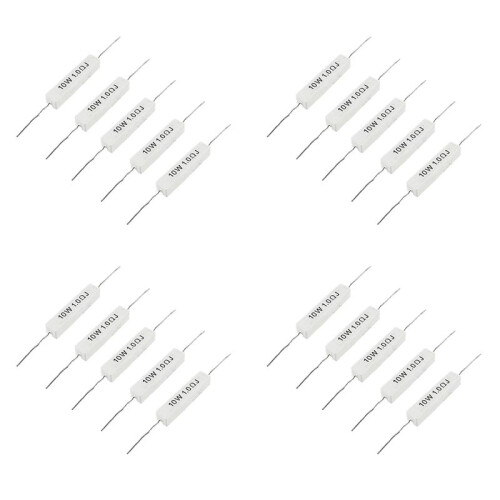 1.0 Ohm 10W Wirewound Ceramic Cement Resistor 20 Pcs