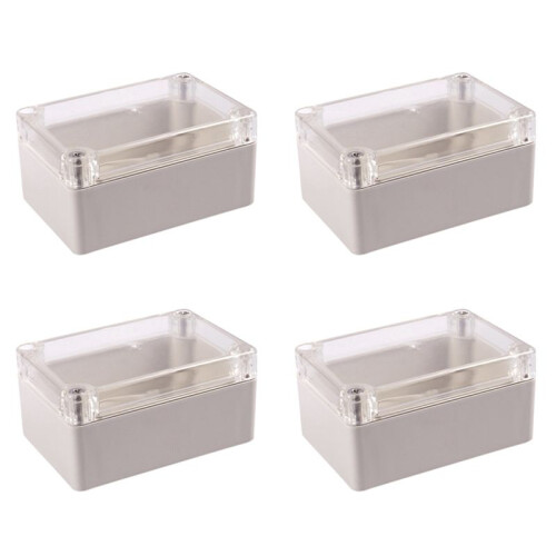 4X Clear Cover Plastic Electronic Project Junction Box 100 X 68 X 50mm