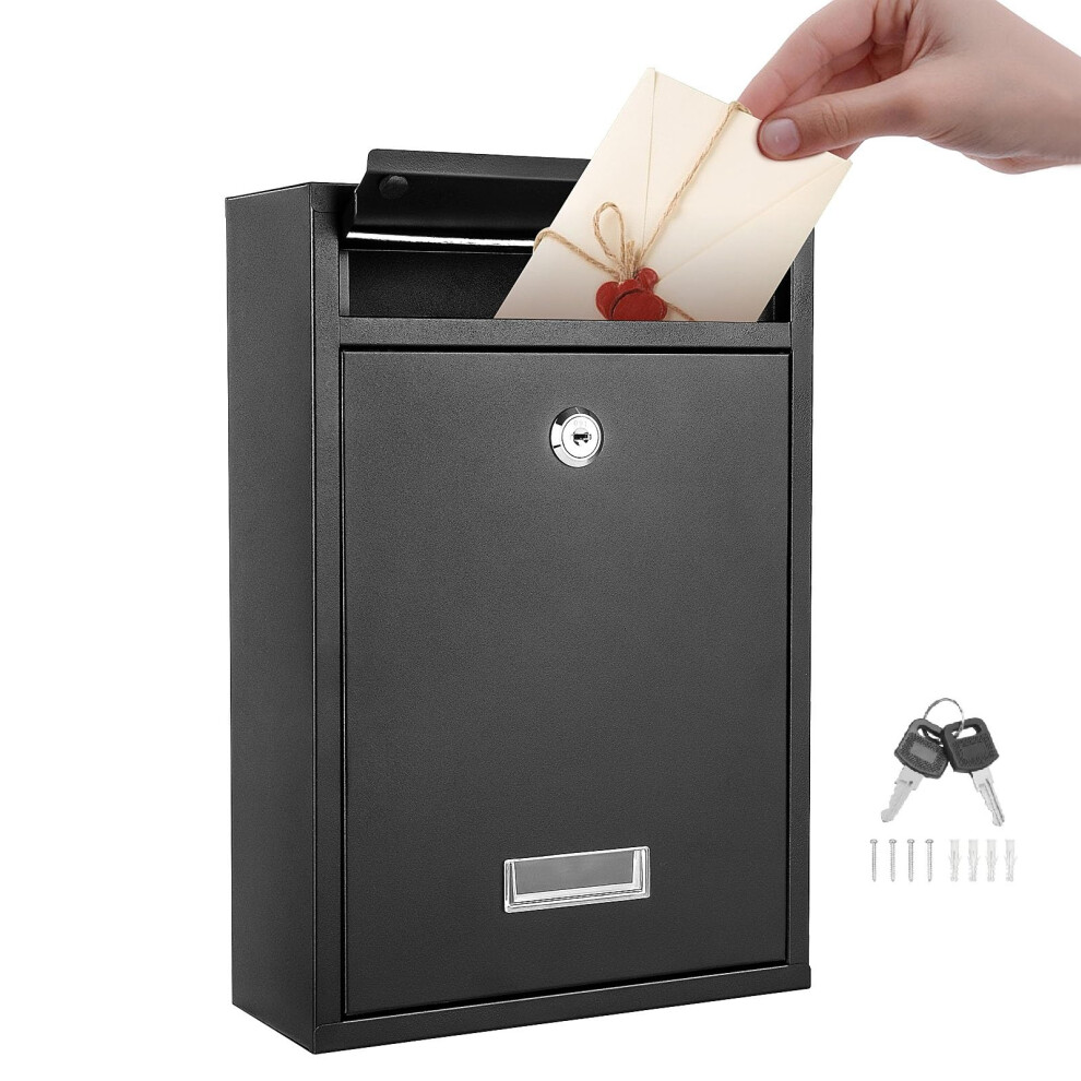 Trintion Letter Box 32 X 21.5 X 8.5Cm Post Box Wall Mounted Steel Mail Box Parcel Delivery Box Lockable Letter Weatherproof Post Box With 2 Keys Styl 5002089903789