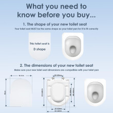 AQUALONA Premium Thermoplastic Toilet Seat Soft Close Hardwearing Sea