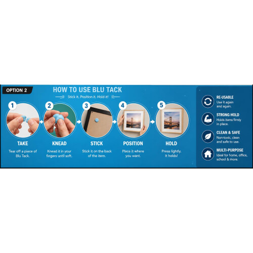 Bostik Blu Dry Tack Adhesive Putty Pack 1 1