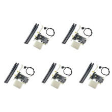 5X NGFF M2 Wireless Card to PCI-E Pcie Desktop Converter Adapter with 10 AC Antenna for AX200 9260AC