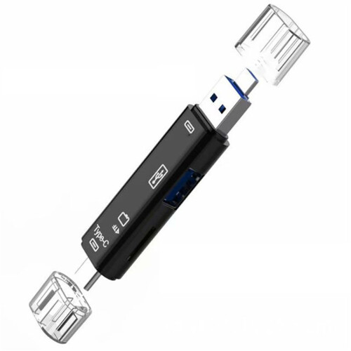 3X 5-in-1 Multifunctional OTG Card Reader Micro- /  Card / USB Reader Support TF Android Type-C Phone / Computer 1