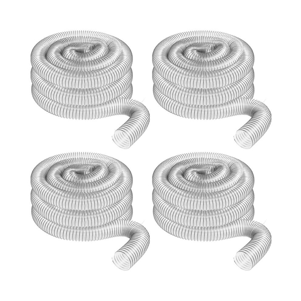 4X 2In Od 50Mm Clear Pvc Dust Collection Hose For Use With Dust Collectors With 2In Ideal For Shop Vacuums 6031201023011