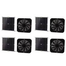 4X Panneau Solaire Mono-Polycristallin avec Support de Ventilateur D'Extraction de 13,5 Pouces Panneau Solaire de Refroidissement de Ventilation de