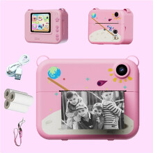 (Pink) Kids Camera Digital Children Camera 1080P HD Mini Thermal Printer Video Recorder with Instant Print Photo Festive Gift for Kids