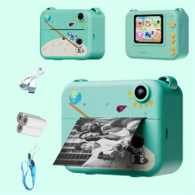 (Blue) Kids Camera Digital Children Camera 1080P HD Mini Thermal Printer Video Recorder with Instant Print Photo Festive Gift for Kids