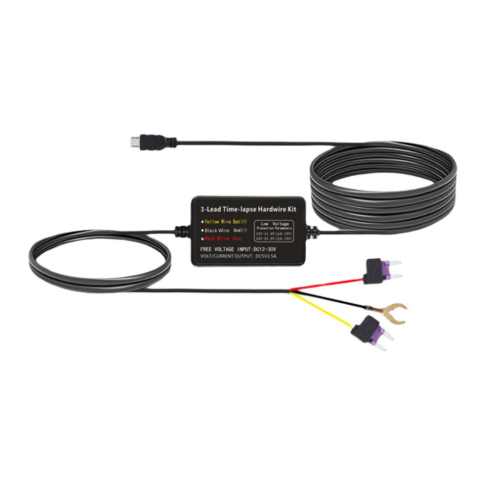 Uoyott Dash Cam Hardwire Kit Usb-C 3A 3.5M 12-24V 9357860654111