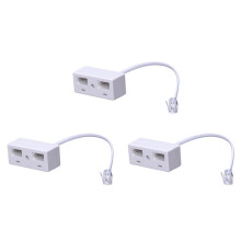 3X RJ11 Plug to Dual UK BT Telephone Socket Convertor