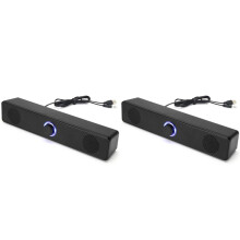 2X Barre de Son PC Haut-Parleur Filaire Barre de Son Alimentée par USB pour TV PC Ordinateur Portable Jeux Système Audio Home Cinéma