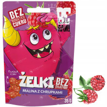 BE RAW KIDS gelatinefri jelly beans HINDBÆR med CRUNCHES