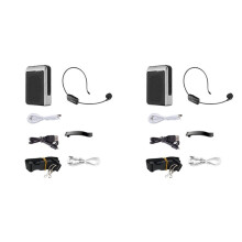 2X APORO T18 Haut-Parleur Professionnel Microphone Sans Fil Haut-Parleur Portable pour Guide Touristique de L'École des Enseignants Noir
