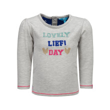 Pigerbluse med lange ærmer, grå, Lief