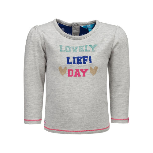 Pigerbluse med lange ærmer, grå, Lief