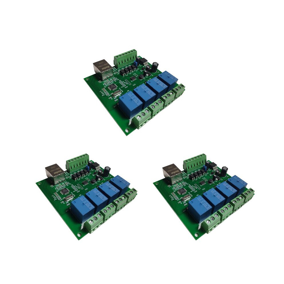 3X Lan Ethernet Rj45 Tcp/Ip Web Remote Control Board With 4 Channels Relay Udp W5500 Networking Controller 6032879923696