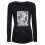 Damebluse med lange ærmer, sort, navlebluse til gravide 1