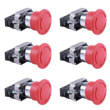 6st 22 mm NC Röd Svamp Nödstoppsknappbrytare 600V 10A ZB2-BE102C XB2-BS542X1