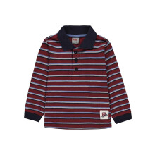 Rød Kanz stribet langærmet poloshirt til drenge