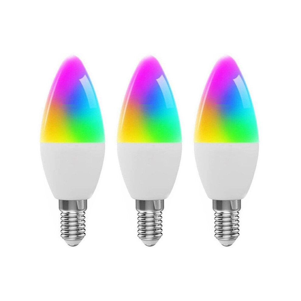 3X Tuya E14 Bulb Dimmable Five-Way Spiral Candle Bulb Wifi Rgb Bulb Remote Control And Voice Control 7W 6032879957950