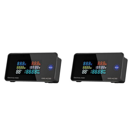 2X AC 50-300V Voltmeter Ammeter KWS Powers  Meter LED Digital AC Wattmeter Electric Meter