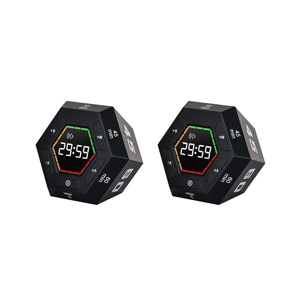 2X Pomodoro Timer, Productivity Timer,3, 5, 15, 30, 45, 60 Minute Preset Countdown Timer, Management Tool 6031114601191