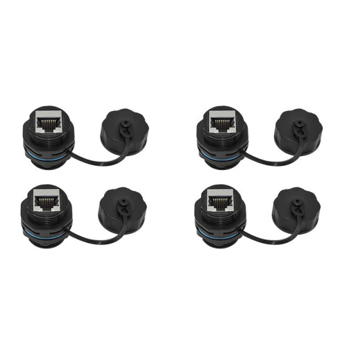 4PCS RJ45 Panel Mount Coupler, IP68 Shielded Industrial Panel Mount Ethernet LAN Through Connector for CAT6/CAT5E/CAT5