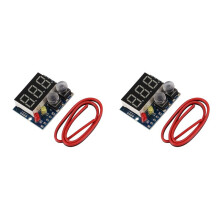 2X 0-100V LED Digital Voltmeter Buzzer Alarm Battery Indicator 5V 12V 24V Voltage Meter Tester Over Charge Monitor