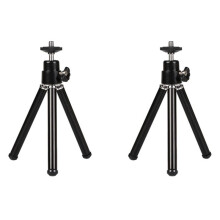 2X Portable Tripod Adjustable Tripod Aluminum Alloy for Camera Projector Black