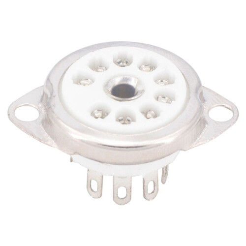 30PCS Ceramic B9A Silver-Plated 9Pin Vacuum Tube Socket Panel Chassis Mount for ECC81 ECC82 ECC83 EL84 6922 Vacuum Tube 1