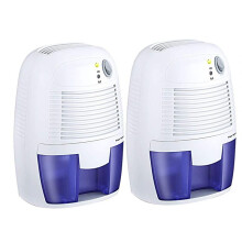 2X Déshumidificateur USB Séchoir à Air Portable Refroidissement électrique avec Réservoir D'Eau 500ML pour la Maison Chambre Cuisine Bureau