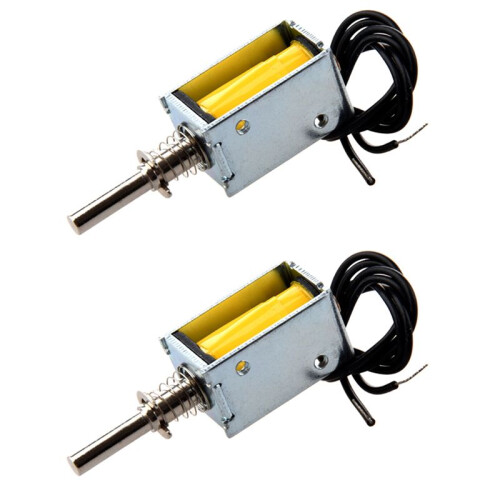 2X  4.5V 40G/2mm Open Frame Actuator Push Pull Solenoid Electromagnet