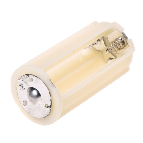 2X White Cylinder Battery Holder Adapter for 3X1.5V AA Batteries 1