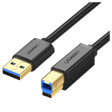 Ugreen USB-A 3.0 till USB-B skrivarkabel, 5 Gbps, 1 m - Svart