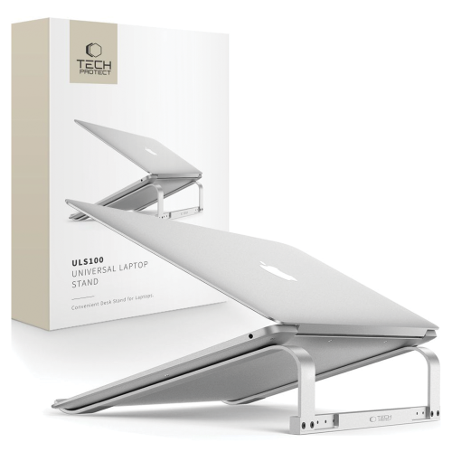 Support d'ordinateur portable - Tech-Protect ULS100 - Ergonomique - Réglable - Aluminium argenté