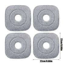 Mop Head 4 Pieces Microfiber Refills Square Brush Scrub Pad for Wet and Dry Deep Clean Hardwood Floor Care Kitchen Bathroom Room