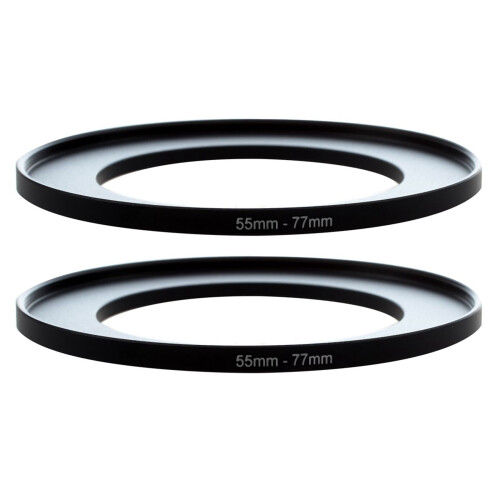 2X Metal 55mm-77mm Camera Step  Filter Ring Adapter 55-77