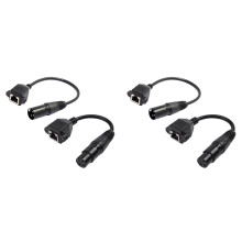 2 Pair XLR 3Pin to RJ45 Female Adapter RJ45 to XLR DMX Connector Extension Cable for DMX-CON Controller Series