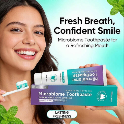 Microbiome Toothpaste Natural Mint Low Foam Fresh Breath Plaque Removal 1