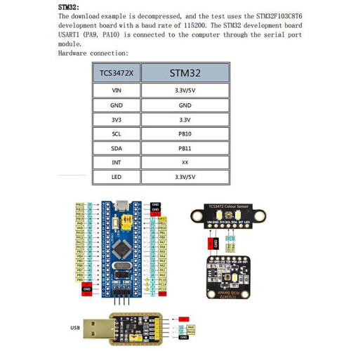 2X Color Recognition Sensor TCS230 TCS3200 Bright Light Sensor Color Recognition Module IIC for  STM32  3.3/5V 2